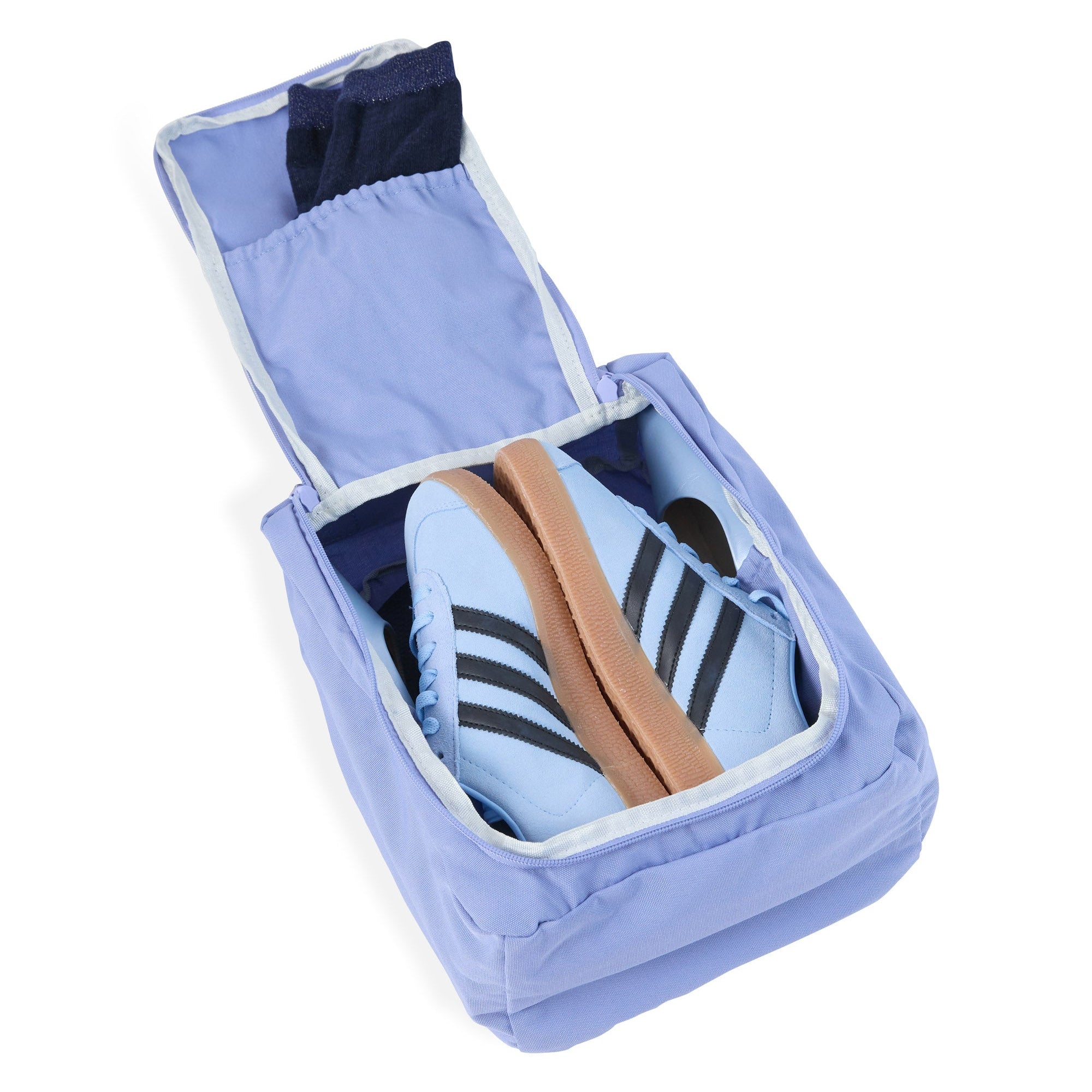 Shoe bag with 4 internal pockets for easy organisation