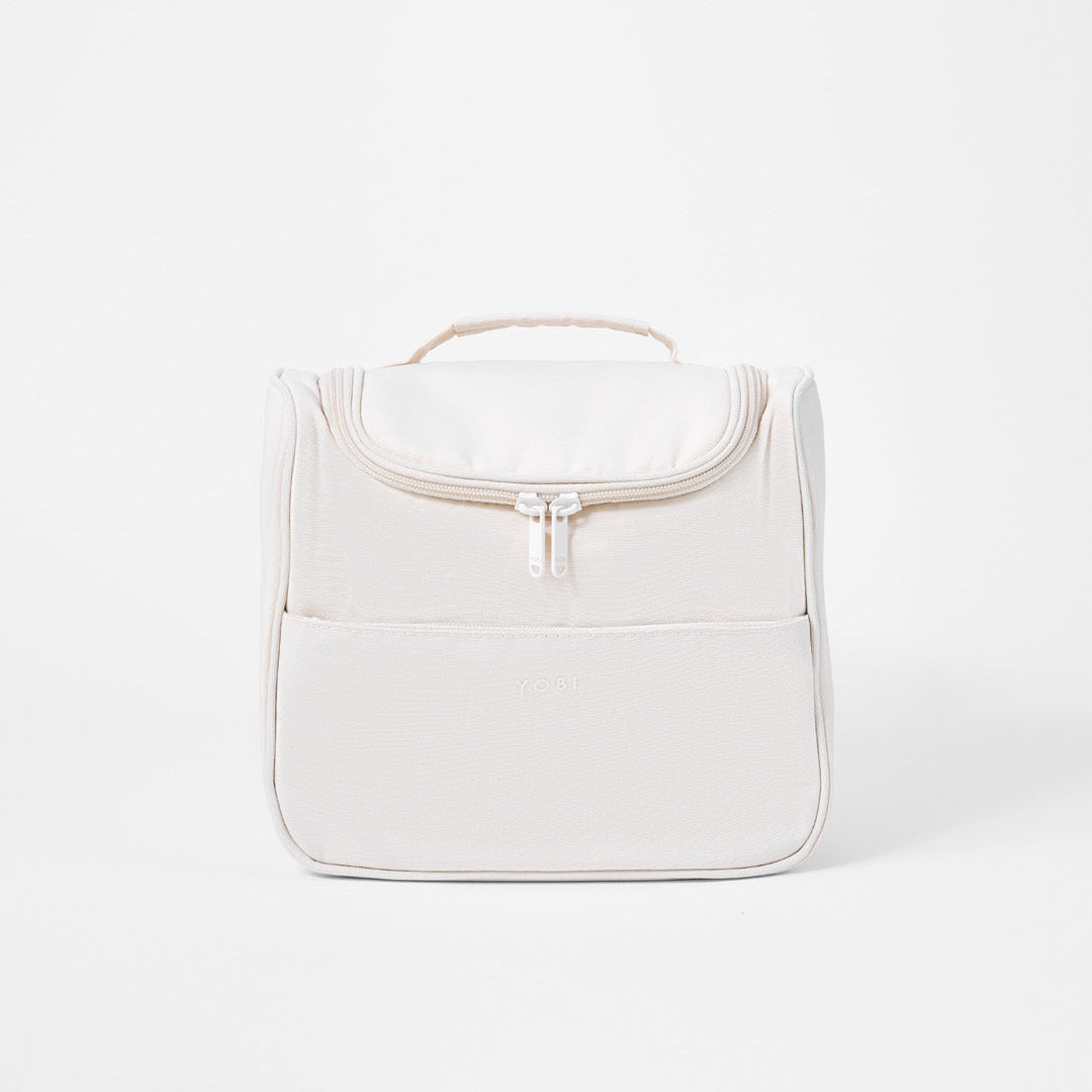 Toiletry bag with a front pocket for easy access