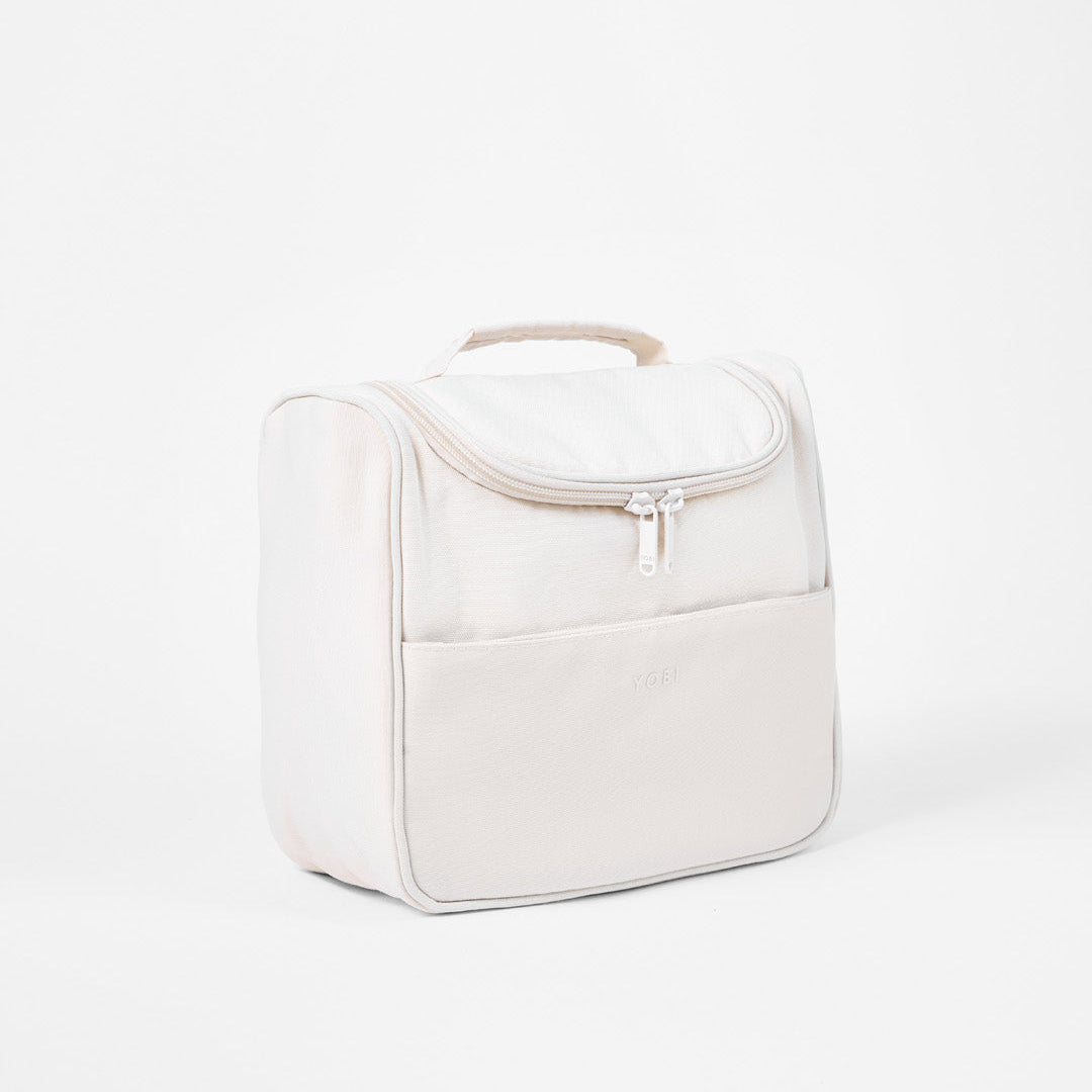 Spacious toiletry bag to fit skincare and makeup in one place